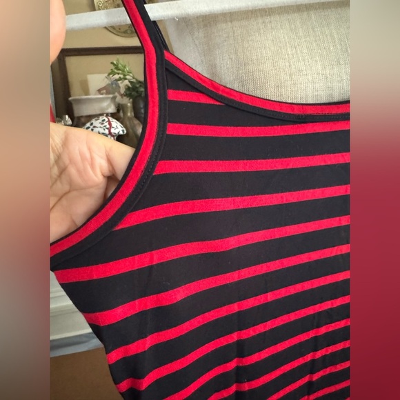 LOVERS AND FRIENDS Carmen Midi Dress in Black & Red Stripe size S - Picture 14 of 15